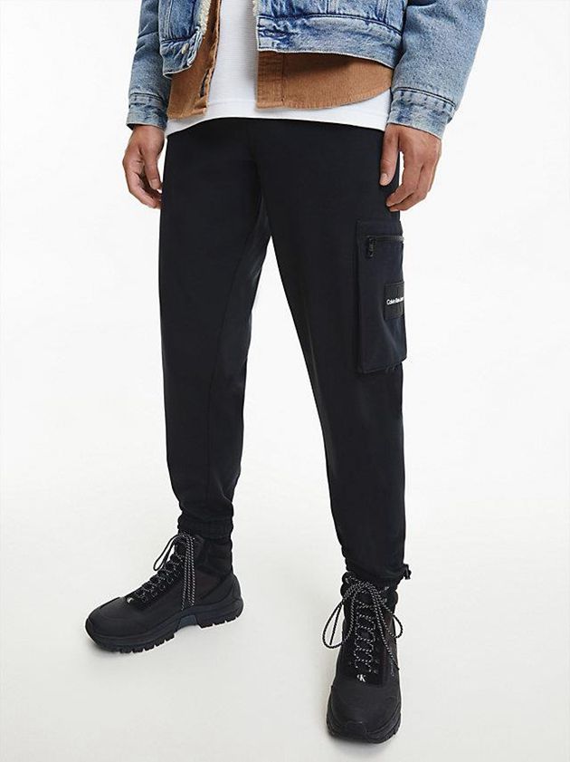 Calvin Klein USA Cargo Mens Joggers Black 3451207-BN